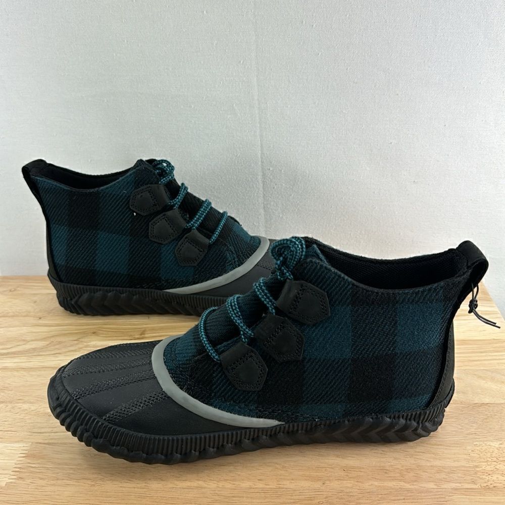 SOREL Out N About Plus Duck Boot- Black/ Teal Plaid- Size 10 M- NIB - Picture 4 of 8
